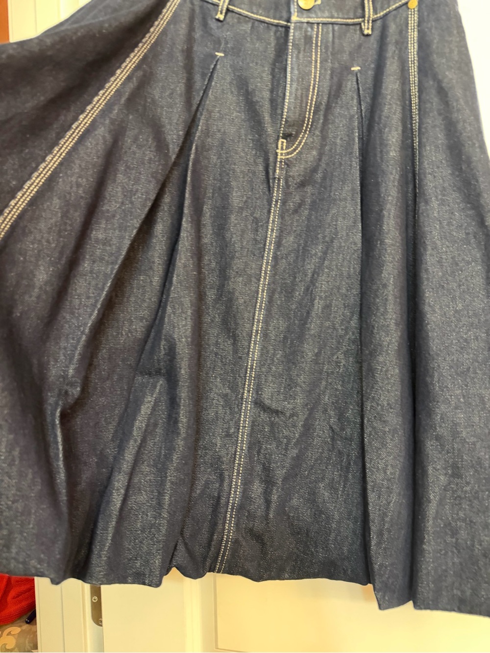 Pilcro bubble hem skirt dark blue. - Picture 6 of 9